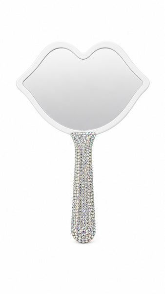Lip-Shaped Diamanté Mirror (Luxury Handheld Lash Mirror)